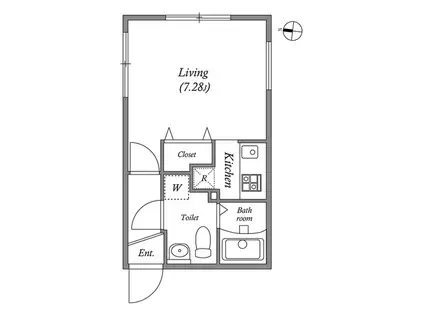 MODULOR池上(1K/1階)の間取り写真