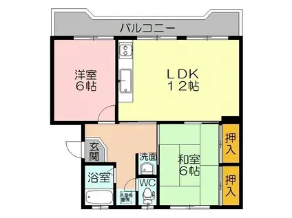 ポイント新開ハイツ(2LDK/1階)の間取り写真