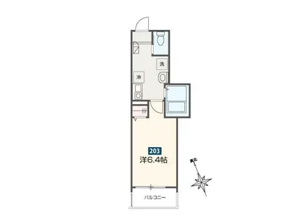 メルディア ペッティア渋谷(1K/2階)の間取り写真