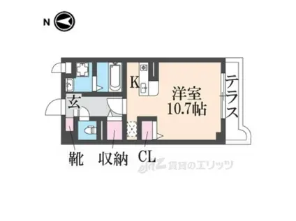 プラティーク・アビテ(ワンルーム/4階)の間取り写真