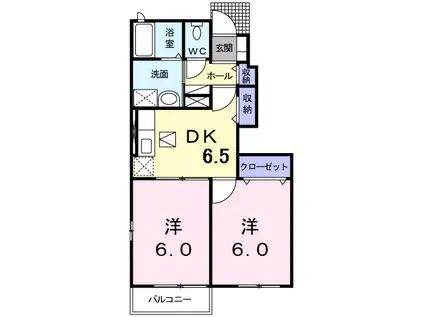 プリマベーラ(2DK/1階)の間取り写真