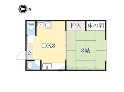 暁マンション(1DK/1階)の間取り写真