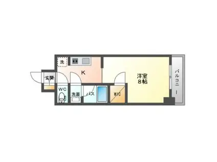 ウエリスアーバン守口(1K/4階)の間取り写真