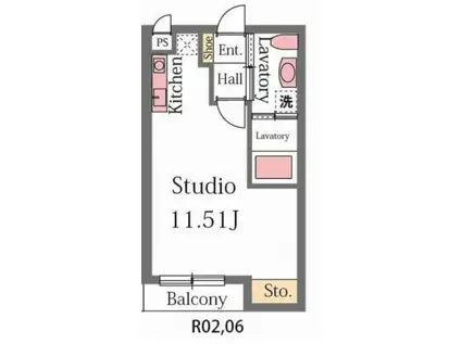 フェリシア(ワンルーム/2階)の間取り写真