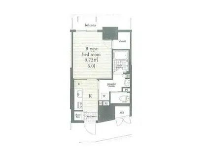 リオグランデ(1K/3階)の間取り写真