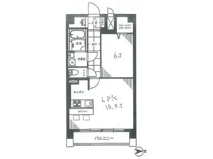 秀和第2三田綱町レジデンス(1LDK/8階)の間取り写真