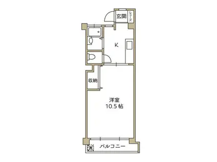 木村ビル(1K/3階)の間取り写真