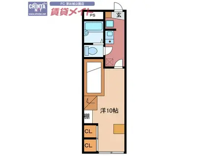 VERSA CASA(1K/2階)の間取り写真