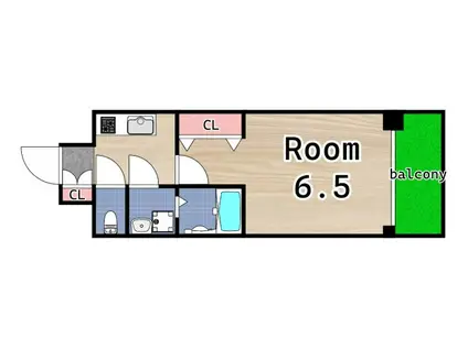エスリードレジデンス都島シティフロント(1K/8階)の間取り写真