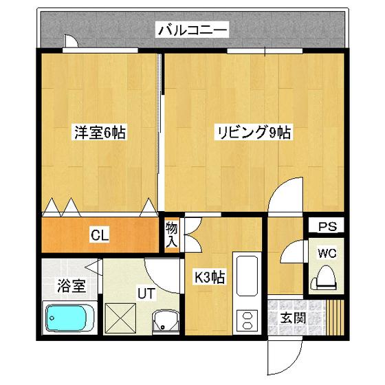 シャイニングラピュタ(1LDK/2階)の間取り写真