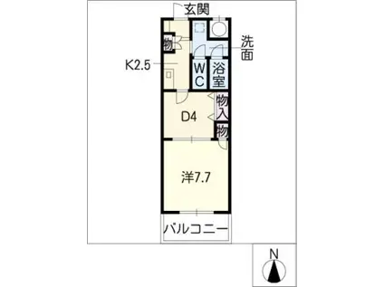 エール白須賀II(1K/2階)の間取り写真
