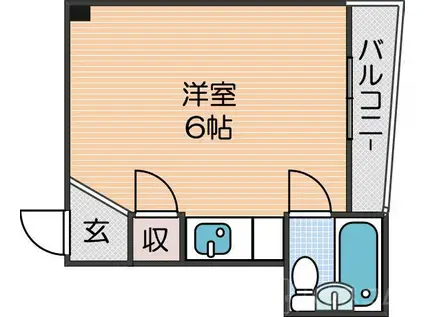 サンハイツ粉浜(ワンルーム/2階)の間取り写真