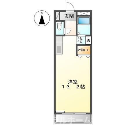 ヴィサージュ東森岡(ワンルーム/2階)の間取り写真