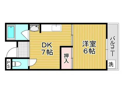 藤村ハイツⅡ(1DK/1階)の間取り写真