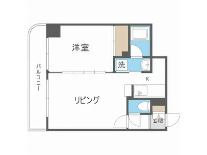 トミイビルNO.40(1LDK/3階)の間取り写真