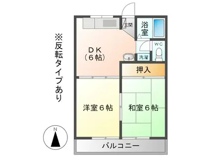 ハイツ早川(2DK/2階)の間取り写真