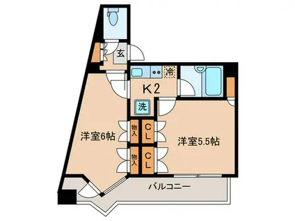 ネオ北千束(2K/5階)の間取り写真