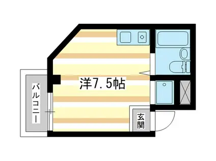 シティパレス富雄南(ワンルーム/2階)の間取り写真