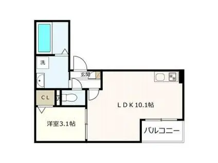 JACK HANAZONOI(1LDK/3階)の間取り写真