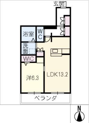 メゾン天白公園東 E棟(1LDK/3階)の間取り写真