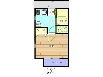 アクア・ドルフィン(1K/1階)の間取り写真