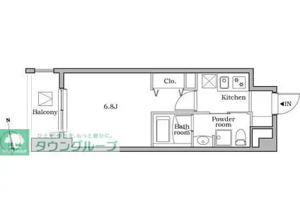 レジディア蒲田II(1K/12階)の間取り写真