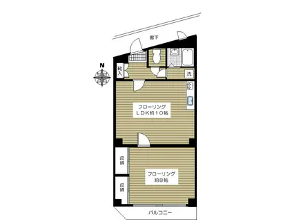 スカイマンション(1LDK/3階)の間取り写真
