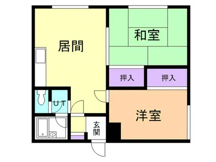 ふれあいハイツ(2DK/1階)の間取り写真