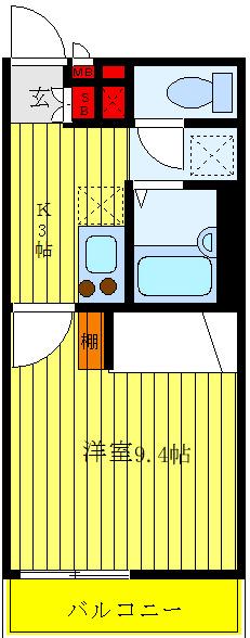レオパレスソレーユIII(1K/3階)の間取り写真