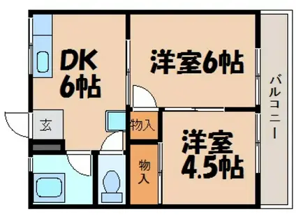 メゾン畠山(2DK/2階)の間取り写真