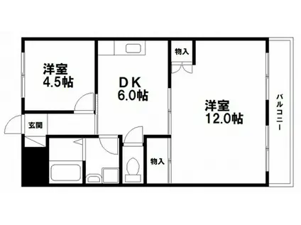 大和ビル(2DK/5階)の間取り写真