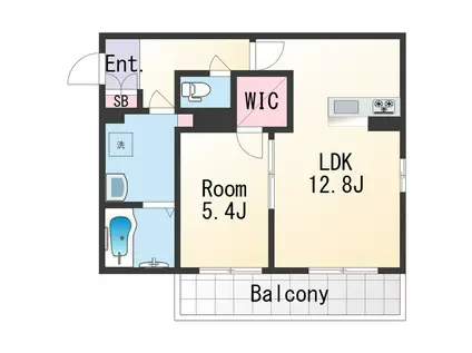 ベレオ広瀬(1LDK/2階)の間取り写真