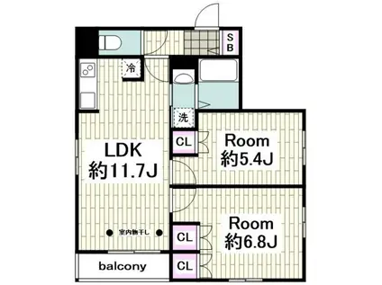 LAUREL FIRST(2LDK/1階)の間取り写真