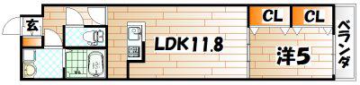 シャンテ・ベルジュ(1LDK/1階)の間取り写真