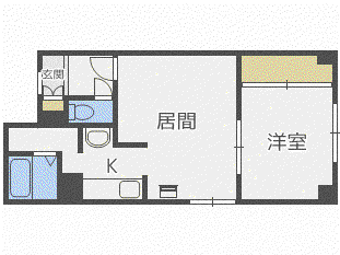 マイルーム南12条(1LDK/4階)の間取り写真