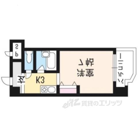 ホープ堀川(1K/6階)の間取り写真