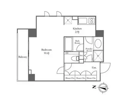 KDXレジデンス恵比寿(1K/7階)の間取り写真