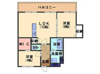 チェリーハイツ(2LDK/2階)の間取り写真