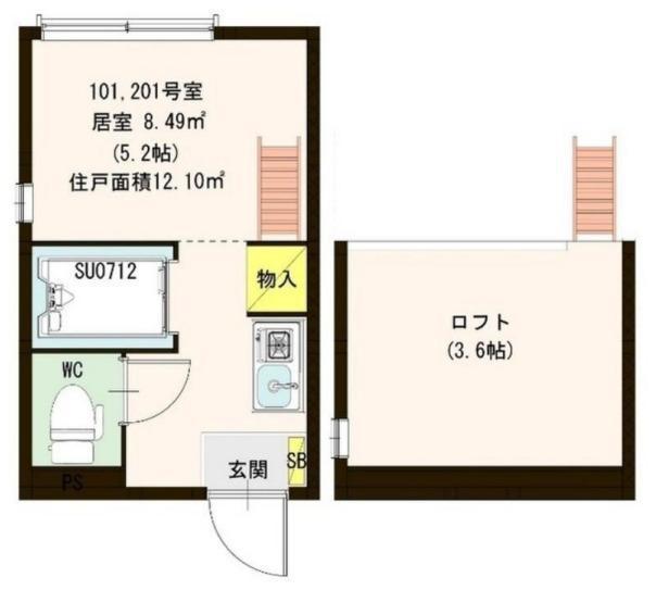 ESTANCIA(ワンルーム/1階)の間取り写真