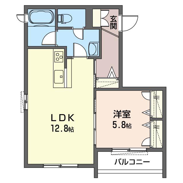 東武東上線 中板橋駅 徒歩8分 3階建 築7年(1LDK/2階)の間取り写真