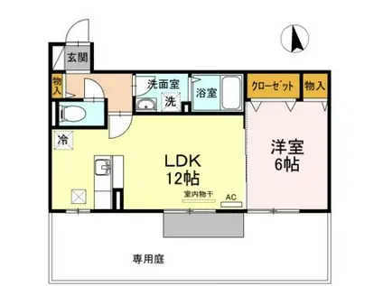 グランフェルティ(1LDK/1階)の間取り写真