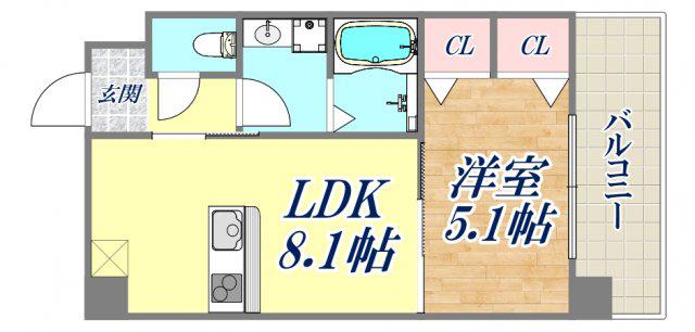 グランメール岡本(1LDK/3階)の間取り写真