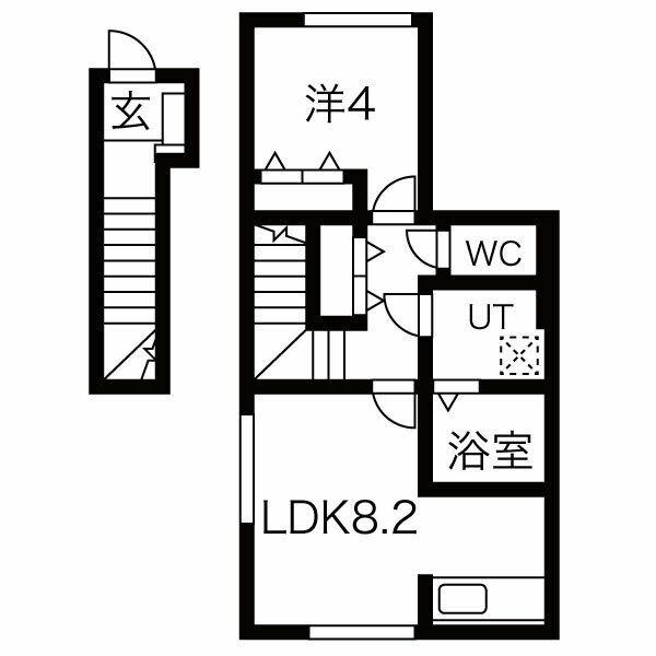 Y.PILINA (1LDK/2階)の間取り写真