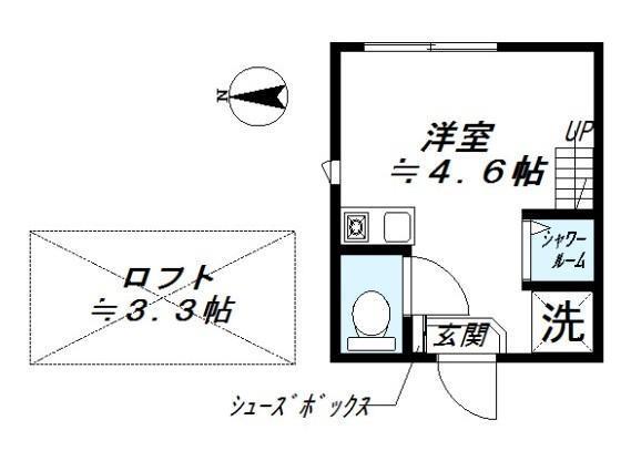 プランドール目黒(ワンルーム/1階)の間取り写真