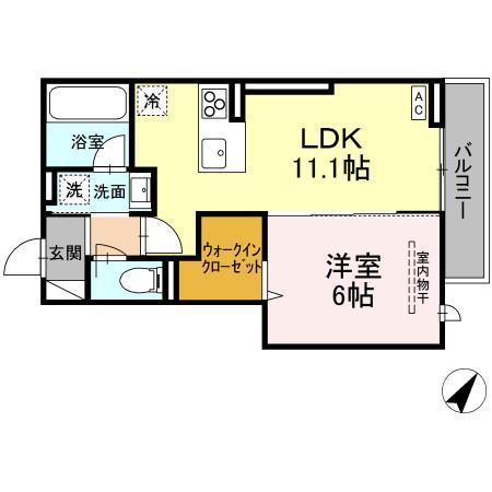 TORISIA向中野 IV(1LDK/3階)の間取り写真