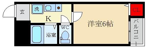 ハーマンション1(1K/1階)の間取り写真