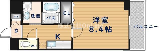 ベルフルール・エヌエス(1K/1階)の間取り写真