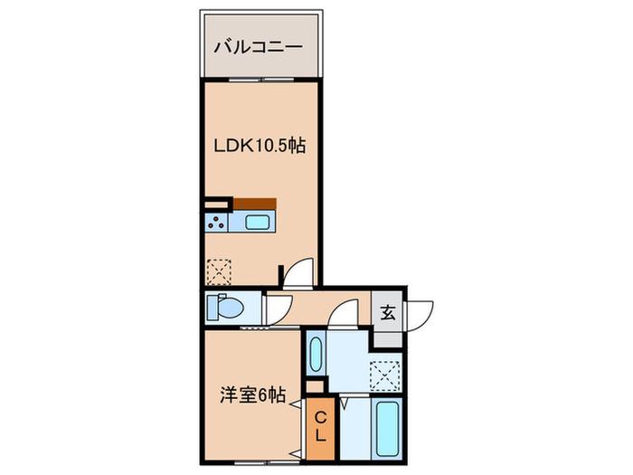D-ROOM野間大池(1LDK/1階)の間取り写真