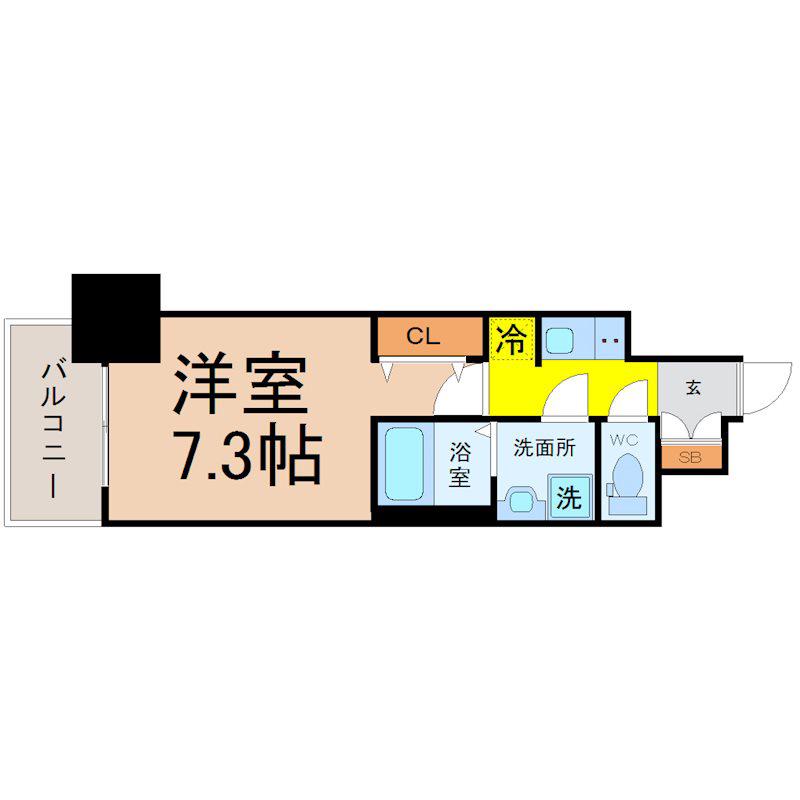 S-RESIDENCE池下駅前(1K/11階)の間取り写真