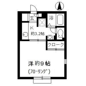 プロパティ大溝A(1K/2階)の間取り写真